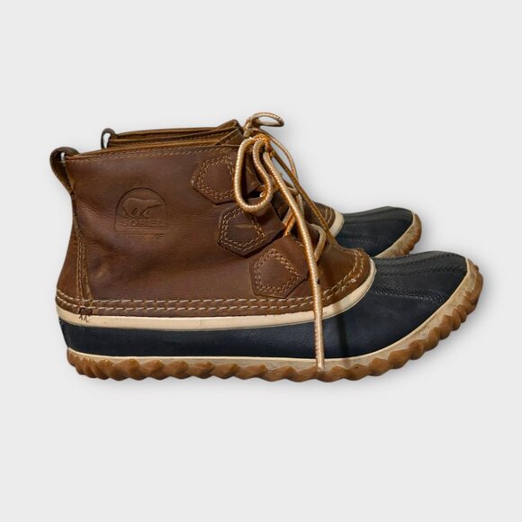 Sorel Women's Out n About Duck Boots 6 Classic Oiled Leather Brown Waterproof - Picture 8 of 8